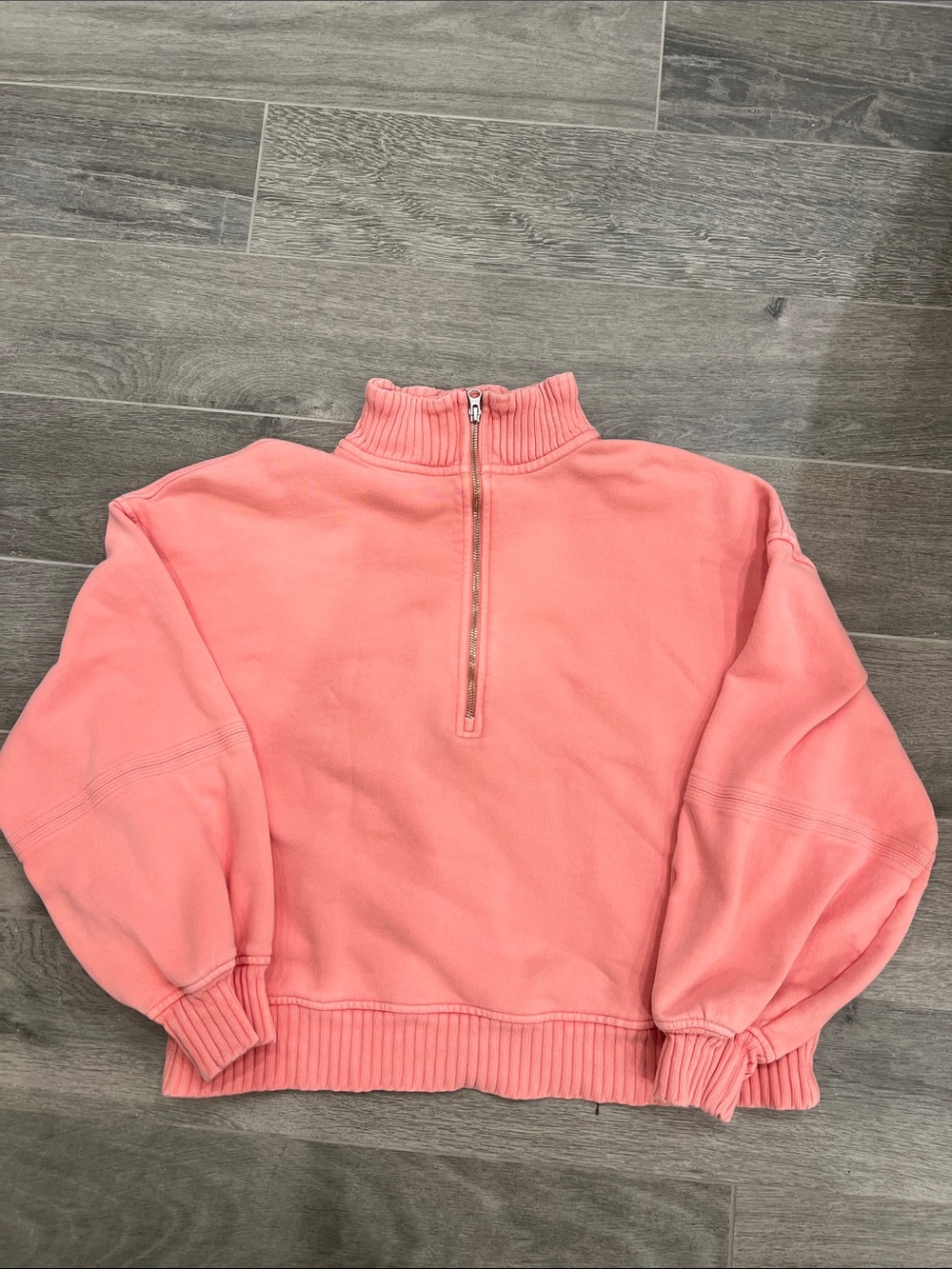 aerie Coral- Pink Half-Zip Pullover Sweatshirt Size Medium